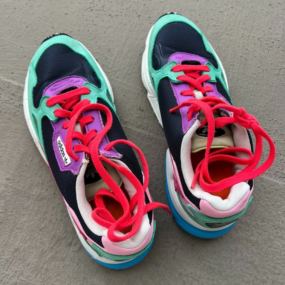 ADIDAS Falcon Collegiate Navy & Hi-Res Green Womens Shoes